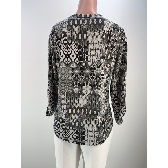 Ruby Rd Multicolor  Long Sleeve Blouse Sz Small Black - Picture 8 of 17